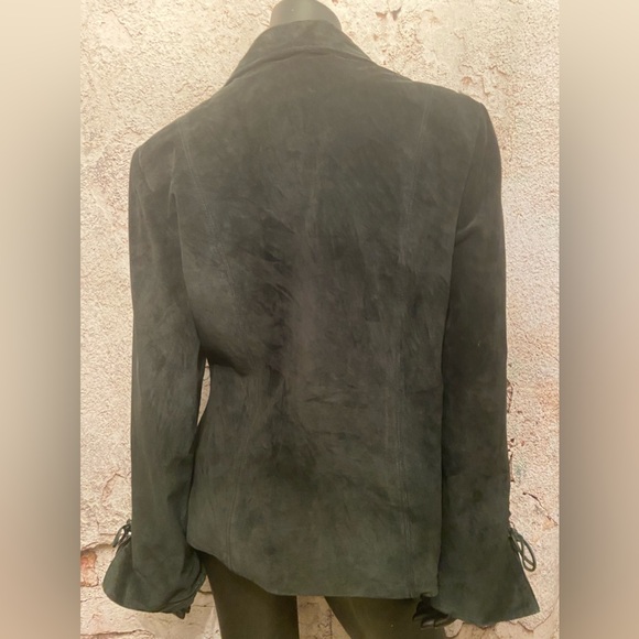 Danier Black Suede Front Tie Jacket - Picture 4 of 7